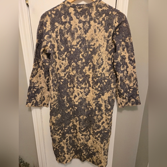 Zara Limited Edition Jaquard Knit Duster Coat Size Small Gold/ Grey,Blue - Picture 10 of 14